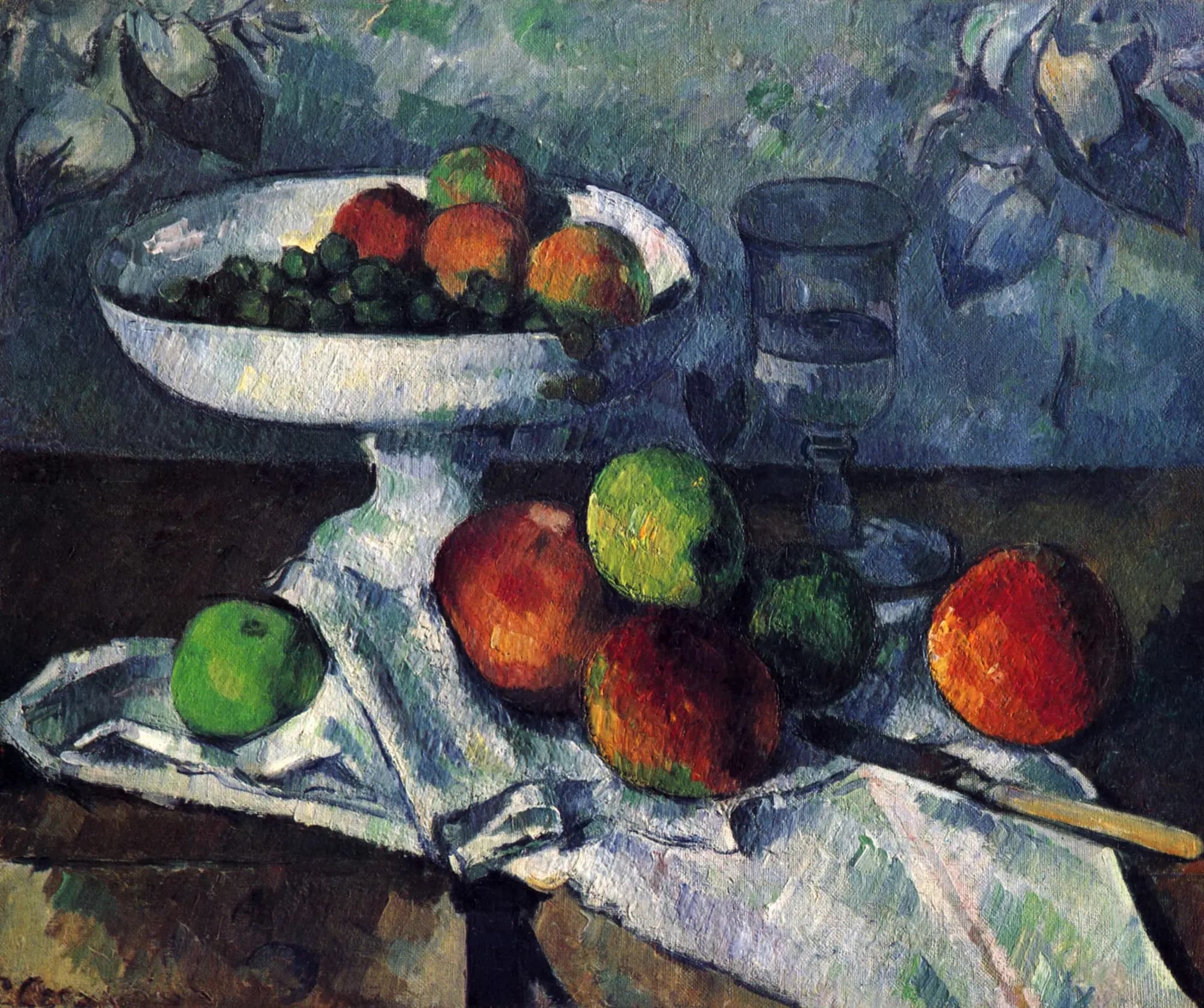 Cézanne, Fruit Bowl, Glass and Apples, circa 1879 to 1880
